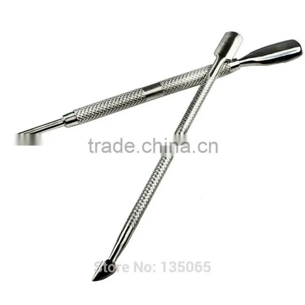 New 2Pcs Nail Art Stainless Steel Pusher Remover Tool Trimmer Set Accessories photo-3