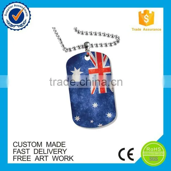 Cheap Country Flag Souvenir Stainless Iron Metal Printed Custom Military Dog Tag photo-3