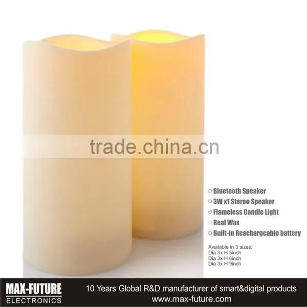 F-0716B Rechargeable Candle Light With Wireless Bluetooth Speaker photo-4