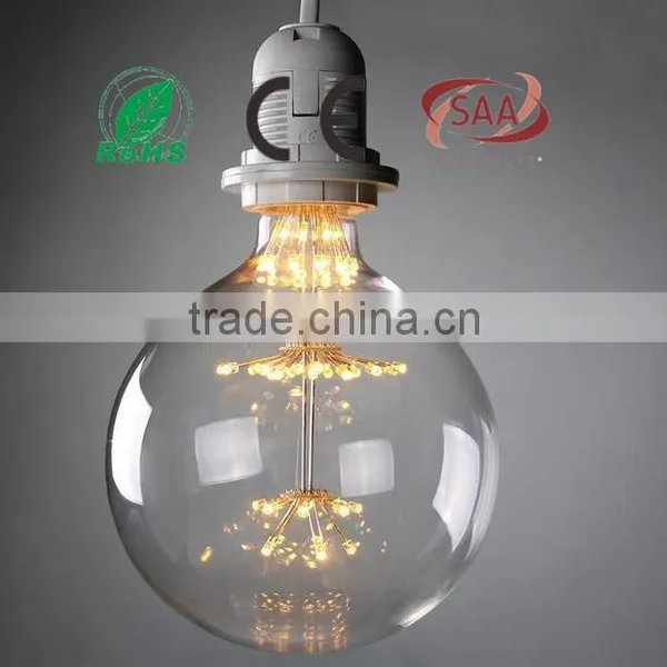 Diamond Led Light G125 Round Shape Fireworks Bulb E27 Brass photo-2