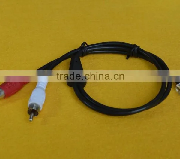 RJ11 RJ12 to 2 RCA Male Stereo Audio Video AV Cable 3 Meters Black