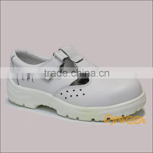 Hollow-out Clean Room Shoes Steel Toe, White Safety Shoe Work Shoes SA-6116