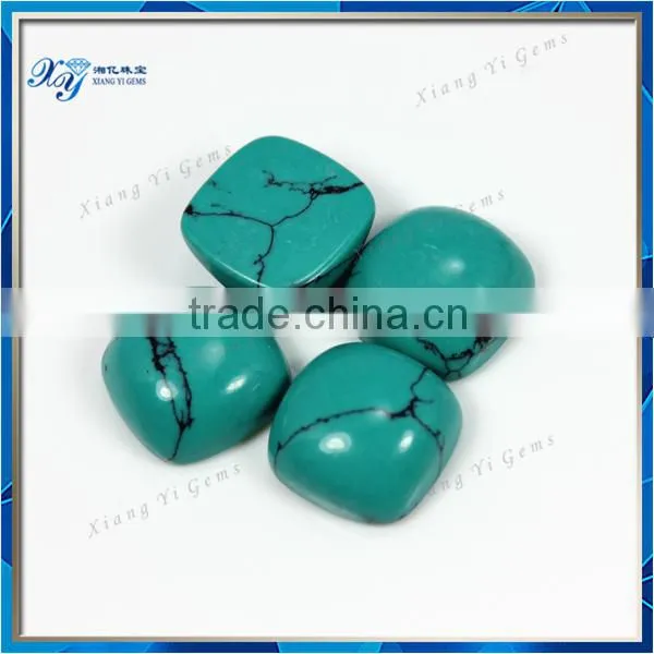 Best Quality Cabochon Turquoise Loose Stones 10x10mm Turquoise Flat Stones Square Shape Synthetic Cabochons Stones