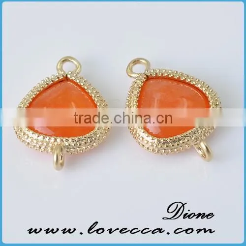Fashion Gold Silver Plated Carved Framed Glass Pendant Jewelry photo-3