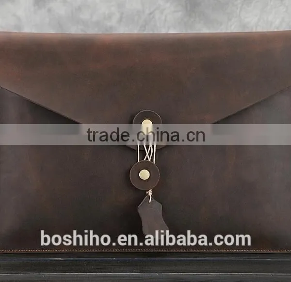 Custom Wholesale Genuine Cowhide Leather Laptop Case Bag Portfolio photo-2