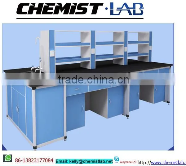 Wall Mounte All Steel Lab Side Table With Sink & Full Height Drawers in Chemistry Laboratory photo-2