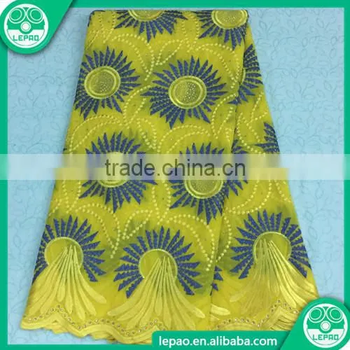 2016 Embroidered Lace Fabric African Tulle High Quality Wholesale For Nigerian Bridal Dress Beaded photo-3