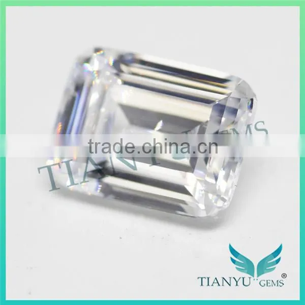 Free Sample Wholesale Synthetic Zircon Gemstone Emerald Cut White Cubic Zirconia Jewelry photo-2