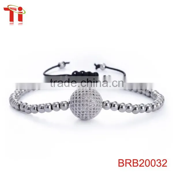 925 Silver Bracelet Mens Womens Brass Bead Braided Rope Wire Wholesale Fashion Jewelry