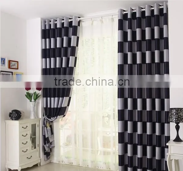 White Black Checks Pattern Very Cheap Curtains Window Curtains photo-2