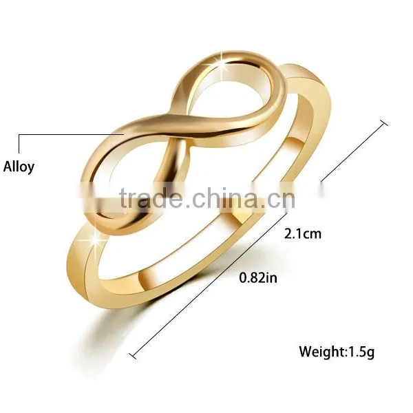Alloy Plated Girl's Lovely Jewelry Bowknot Rings Gold photo-2