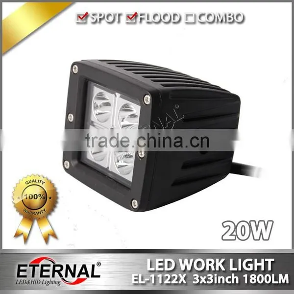 20W 3x3in Cube Pod Pillar for 4x4 Jeep Off-road Powersports Motorsports ATV UTV SUV High Power LED Work Light Fog Lamp photo-4