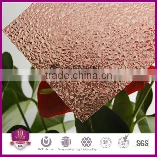 2.5mm Clear Embossed Polycarbonate Plate/ Fireproof Indoor Decoration Polycarbonate Sheet photo-3
