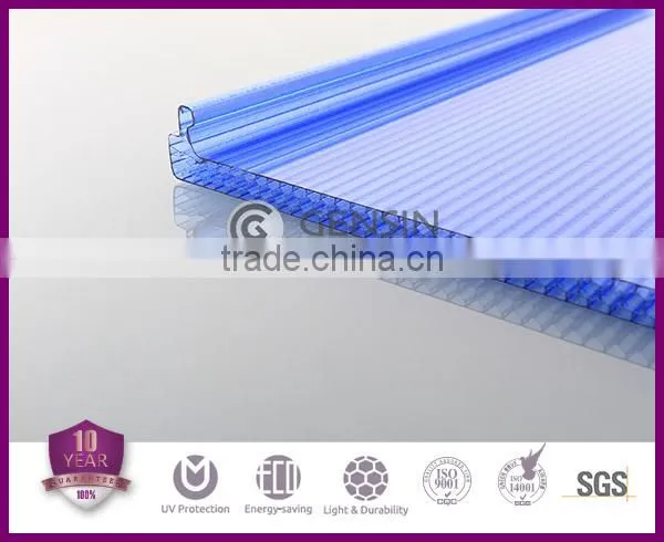 U Shaped Polycarbonate Sheet Four Multiwall Hollow Polycarbonte Wall Panel Honeycomb Sheet For Building Roofing With Profiles photo-3
