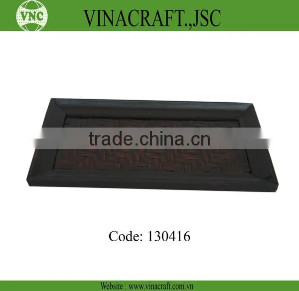 Antique Bamboo Tray With Two Sub photo-2