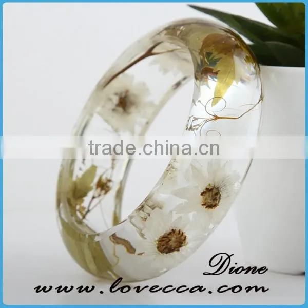 Eco Friendly Resin Bracelet Pressed FlowerJewelry Resin Bangle photo-3