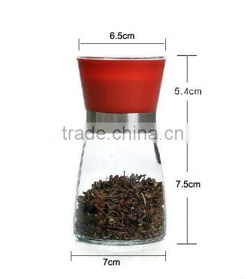 Manual Slender Glass Spice Grinder Jars With Black Lid photo-2