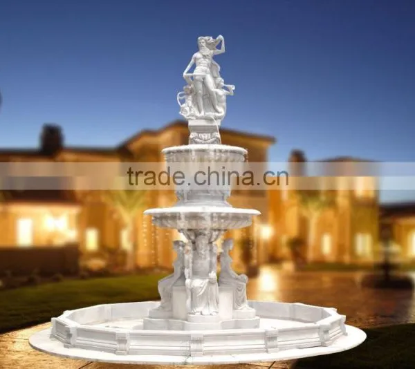 Hot Selling Stone Carving Marble Four Season Ladies Big Water Fountain photo-2