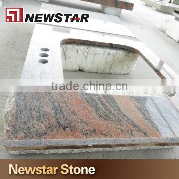 Newstar Bathroom Glass Countertop Vanity Unit With Granite Top photo-6