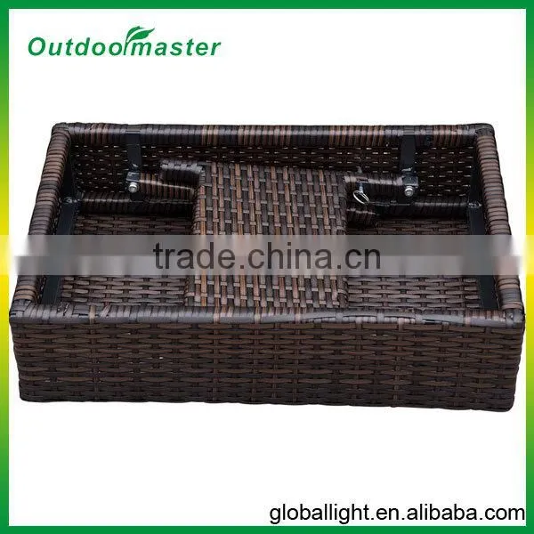 Outdoor Foldable Wicker Side Table Patio Furniture photo-4