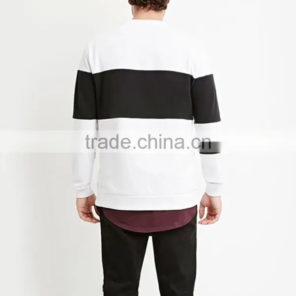 Cotton Material Slim Fit White and Blue Stripe T-shirt Long Sleeve photo-3