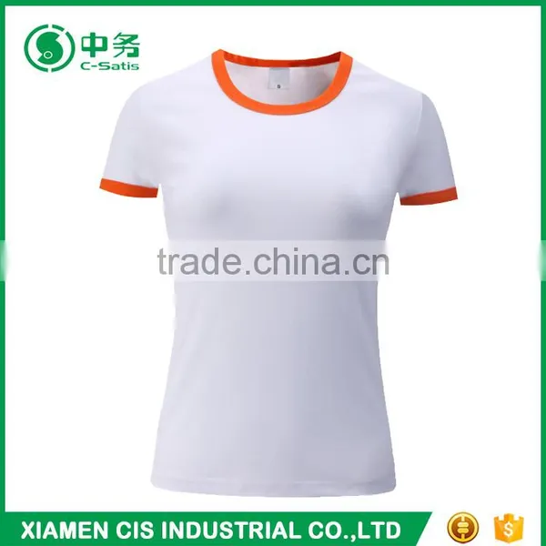 2017 Latest Fashion Summer 100% Cotton Slim Fit Round Neck Women Blank T Shirt photo-2