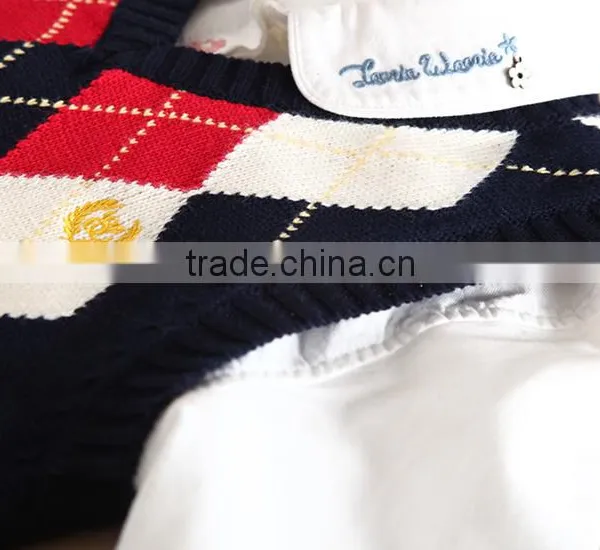 Child Sweater as School V-neck Uniformv Pullover Sweater photo-5