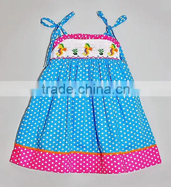 Sea Horse Smocked Dress 2016