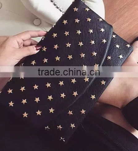 DY0100Z Europea Fashion Ladies pu Leather Rivet Tote Bag Clutch Bag photo-2