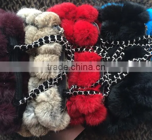 2016 New Design Rabbit Fur Pom Pom Bag/Wholesale And Retail/Fast Shipping/Super Quality photo-6