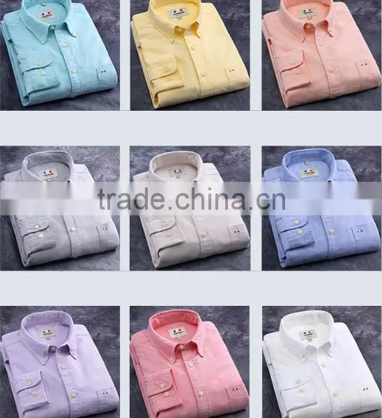 2016 100% Cotton Non Iron Solid Color Men Oxford Casual Shirt photo-2