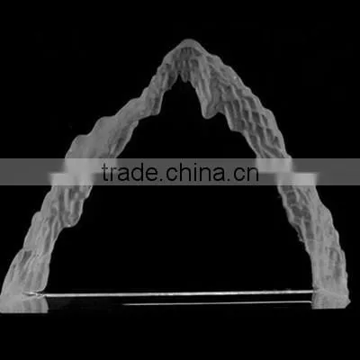 Optic Crystal Glass Fan Shaped Iceberg , Sector Iceberg For Souvenirs Office Decoration JKC-0075 photo-4