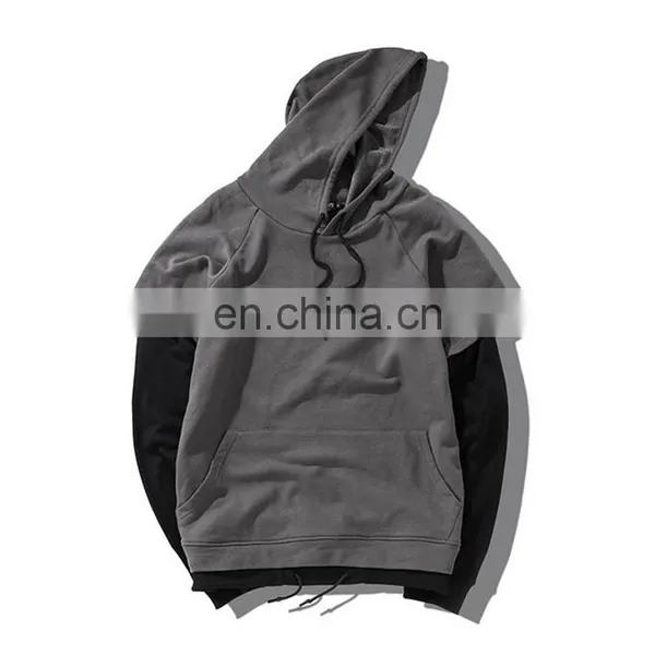 Men's 2-in-1 T-shirt Long Sleeve Street Casual Hoodie Jumper Hoody Top Sweater photo-2