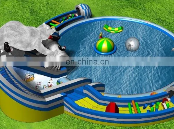 Best Quality Commercial Grade Giant New Design Polar Bear Inflatable Water Slide for Sale photo-5