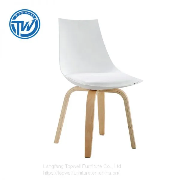 DC-6062 Topwell Modern Design Plastic Chair Leisure Chair Dining Chair With Wood Legs photo-3