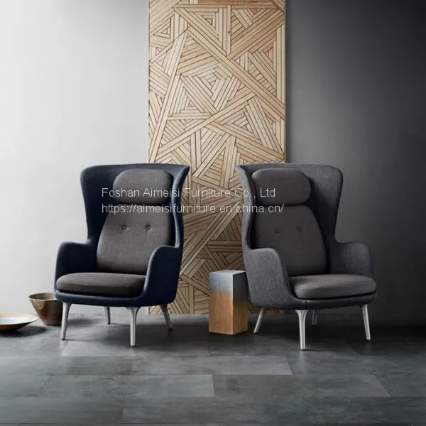 Modern Wood Leg Fabric Cushion Armchair Fiberglass Inner Shell Chair photo-2