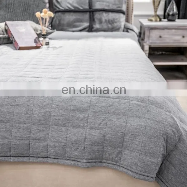 King Size Gray Color Vintage Washed Solid Cotton Quilt and Shams Set /Comfortable Bedding Bed Sets photo-2