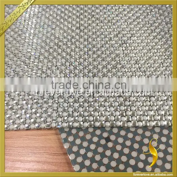 Hotfix Glue Sheets Diamond Net White Ceramics Crystal Rhinestone Mesh 24*40cm FRM-219 photo-2