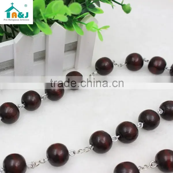 Big Wooden Bead Wall Rosary photo-4