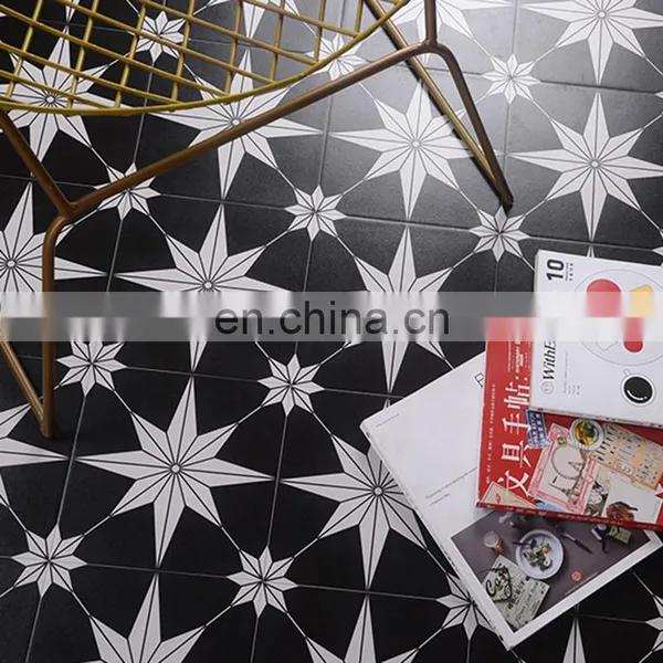 Nordic Black and White Geometric Floret Brick 300*300 Kitchen Bathroom Wall Brick photo-4