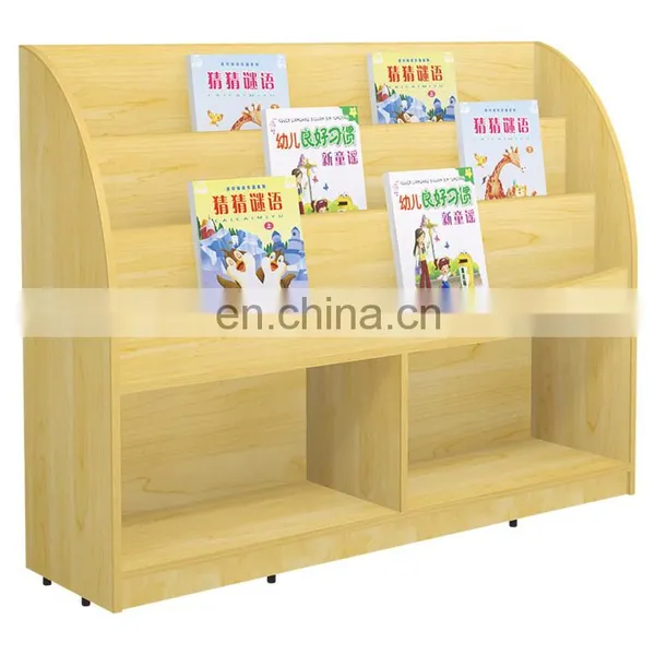 Jingqi Wooden Children Daycare Book Shelf/kids Book Shelf/girl Boy Labirary Furniture