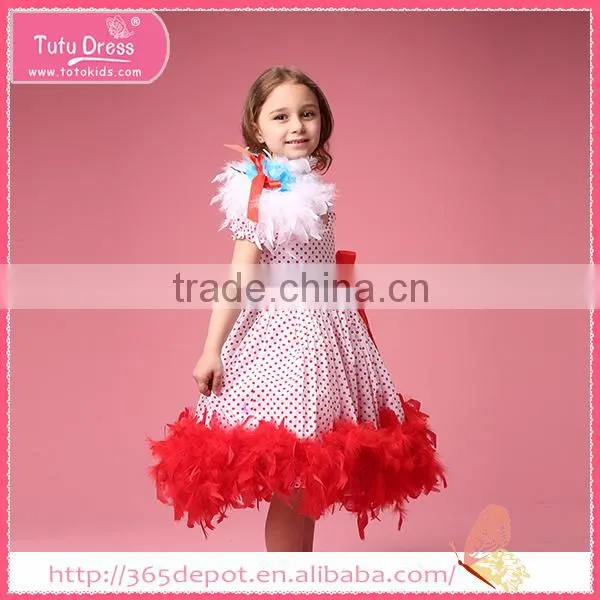 Fashion Styles Kids Party Dress Feather photo-3
