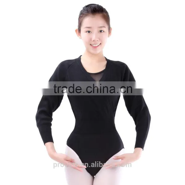 Ballet Long Sleeve Warm-up, Dance Sweater, Ballet Wrap Tops photo-2