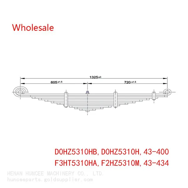 D0HZ5310HB, F2HZ5310M, F3HT5310HA, D0HZ5310H，43-400, 43-434 FORD Front Axle Leaf Spring Wholesale photo-2