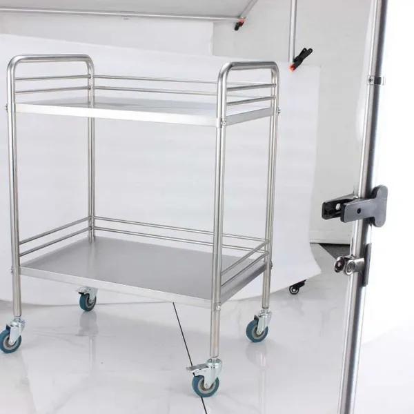 2 Layer Shelves Stainless Steel Hospital Trolley photo-2