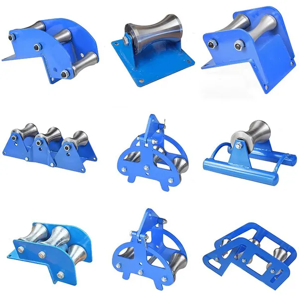Heavy‑Duty Blue Powder‑Coated Steel Cable Pulleys for Cable Laying