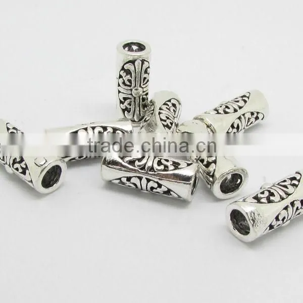 JS1131 Wholesale Filigree Tibetan Silver Tube Beads,tibetan Silver Jewelry Making Supplies photo-2