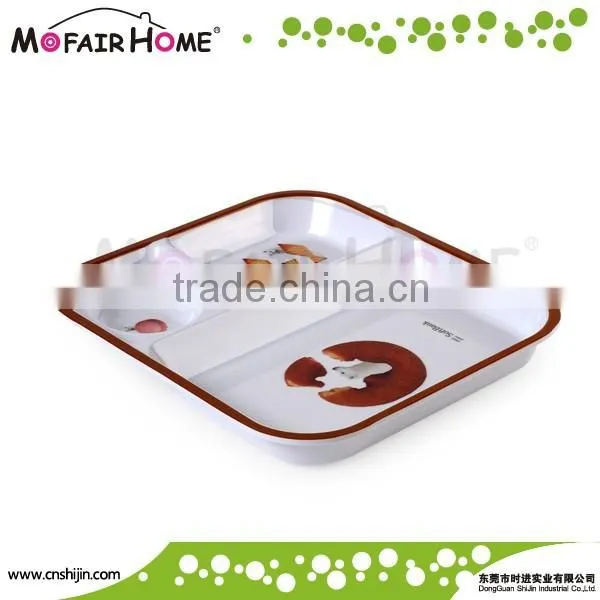 Colorful Sectional Melamine Dinner Plates photo-2