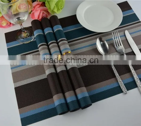 Europe Fashion New Style Blue With Brown Strip Rainbow Placemat photo-4