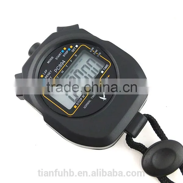 LCD Chronograph Digital Sport Stopwatch Handheld Timer Stopwatch With Strap photo-3